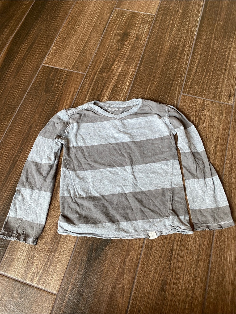 Striped Long Sleeve Tee in Gray and Heather Gray